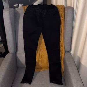 Abercrombie & Fitch Black Frayed Hem Maternity Jeans